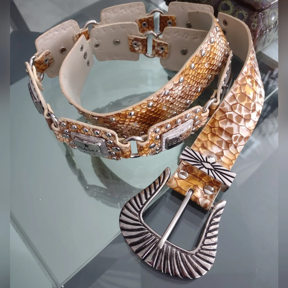 Vintage Rare Snake Skin Leather Belt - Picture 5 of 5